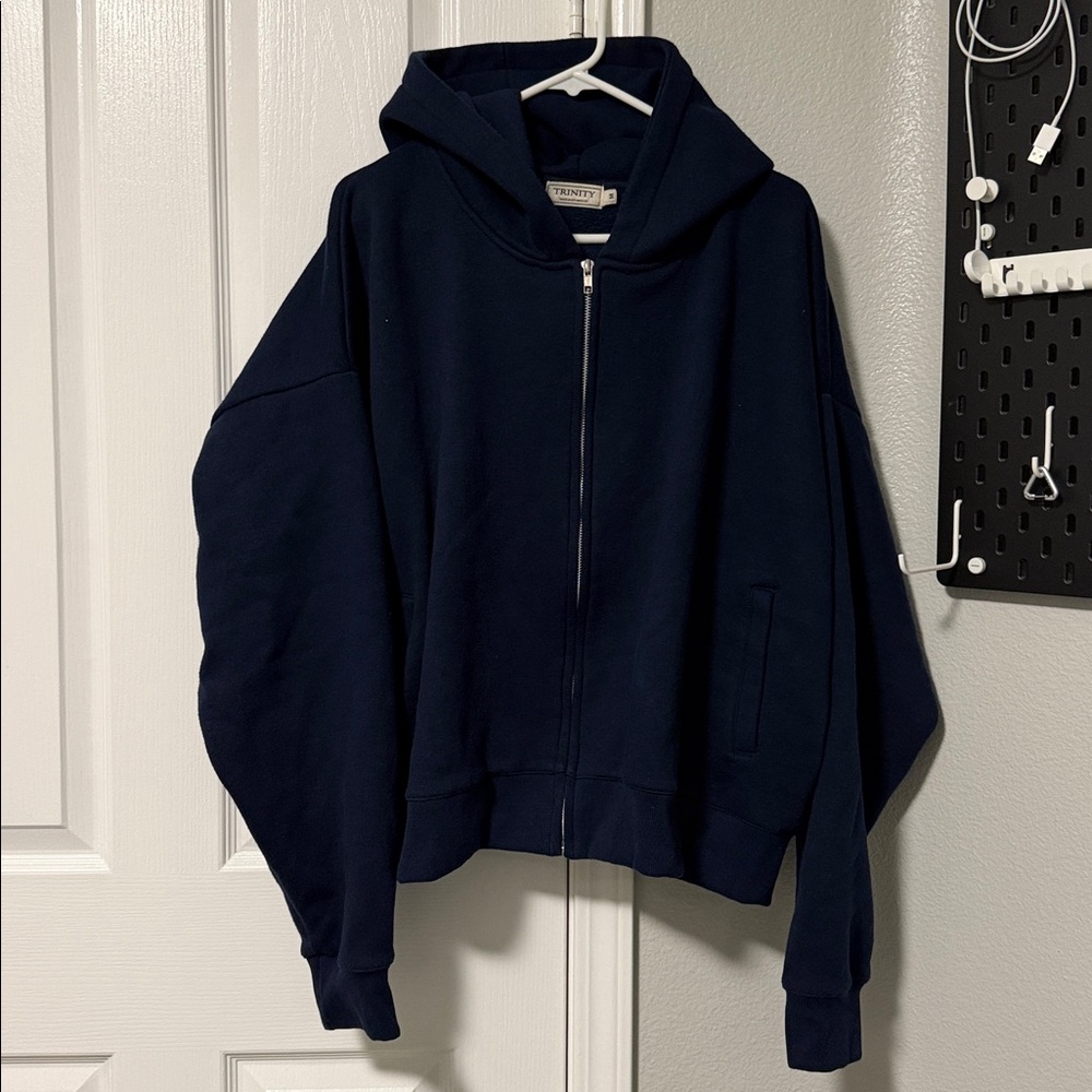Trinity Drop Shoulder Zip Up Hoodie